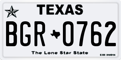 TX license plate BGR0762