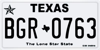 TX license plate BGR0763