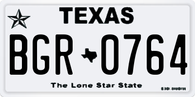 TX license plate BGR0764