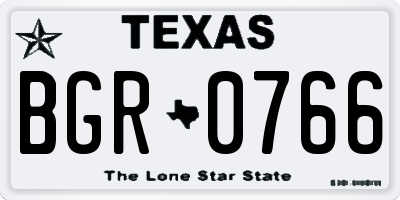 TX license plate BGR0766