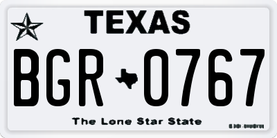 TX license plate BGR0767