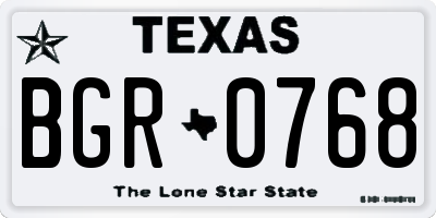 TX license plate BGR0768