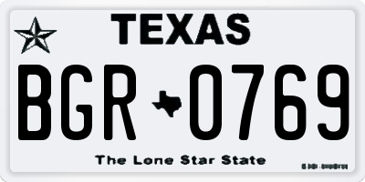 TX license plate BGR0769