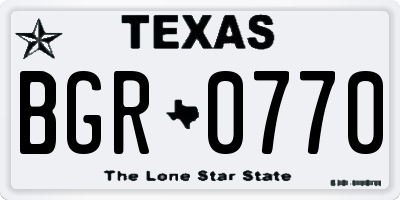 TX license plate BGR0770