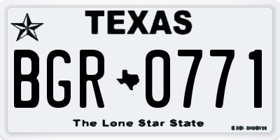 TX license plate BGR0771
