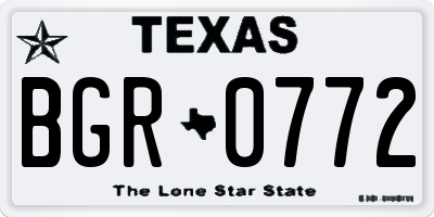 TX license plate BGR0772