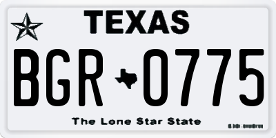 TX license plate BGR0775