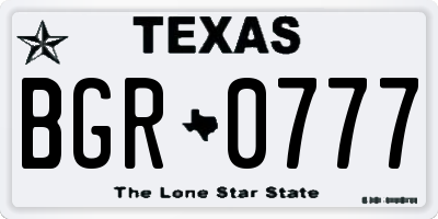 TX license plate BGR0777