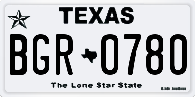 TX license plate BGR0780