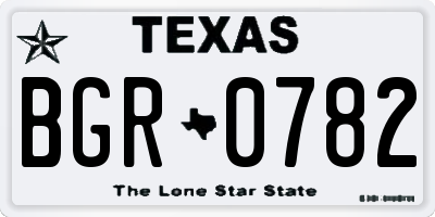 TX license plate BGR0782