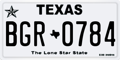 TX license plate BGR0784