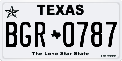 TX license plate BGR0787