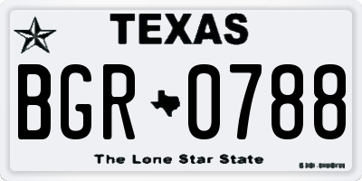 TX license plate BGR0788