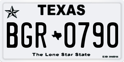 TX license plate BGR0790