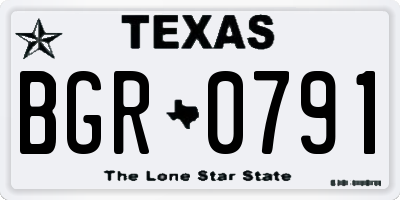 TX license plate BGR0791