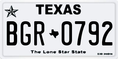 TX license plate BGR0792