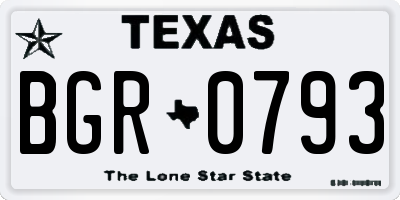 TX license plate BGR0793