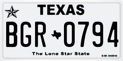 TX license plate BGR0794