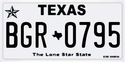 TX license plate BGR0795