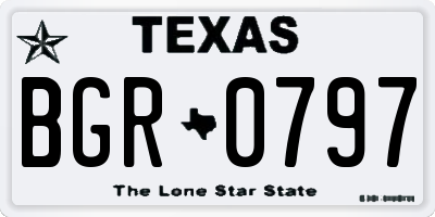 TX license plate BGR0797