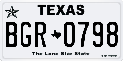 TX license plate BGR0798