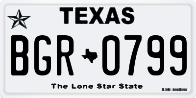 TX license plate BGR0799