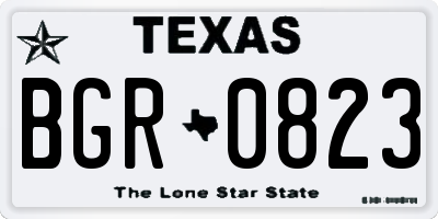 TX license plate BGR0823