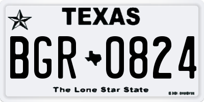 TX license plate BGR0824
