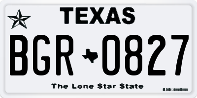 TX license plate BGR0827