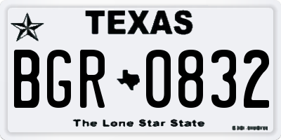 TX license plate BGR0832