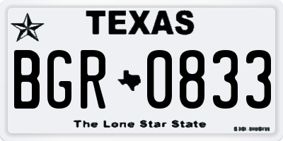TX license plate BGR0833