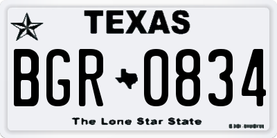 TX license plate BGR0834