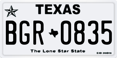 TX license plate BGR0835