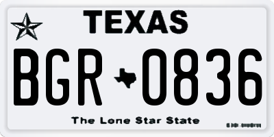 TX license plate BGR0836