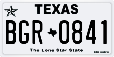 TX license plate BGR0841