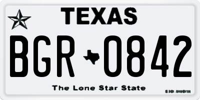 TX license plate BGR0842
