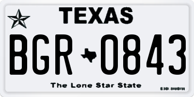 TX license plate BGR0843
