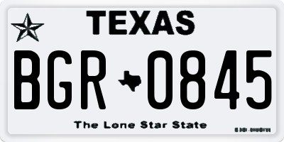 TX license plate BGR0845