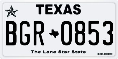 TX license plate BGR0853