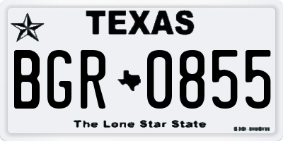 TX license plate BGR0855