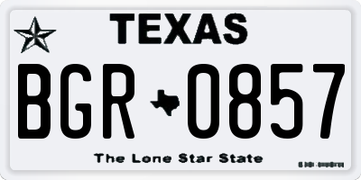 TX license plate BGR0857