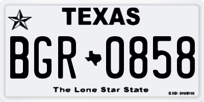 TX license plate BGR0858