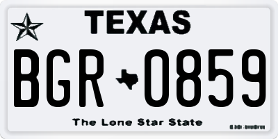 TX license plate BGR0859