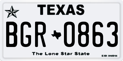 TX license plate BGR0863