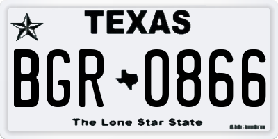 TX license plate BGR0866