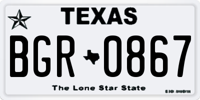 TX license plate BGR0867