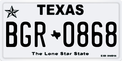 TX license plate BGR0868