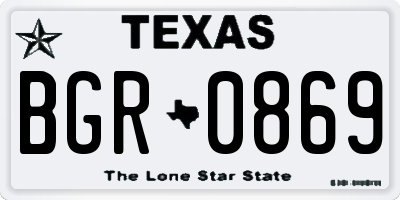 TX license plate BGR0869