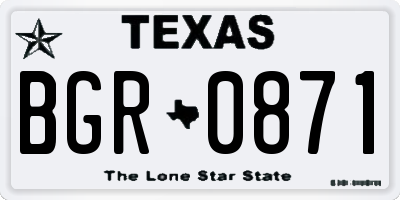 TX license plate BGR0871