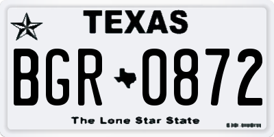 TX license plate BGR0872